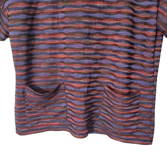 The Limited Multicolored Striped Short Sleeve Blouse - Picture 4 of 8